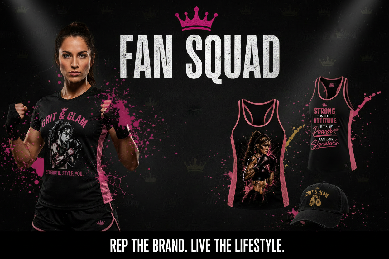 Fan Squad Banner - Pink Crown White FAN SQUAD
