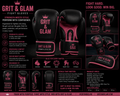 G&G Fight Gloves Black Pink - front palm side and back view
