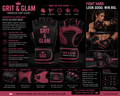 G&G Fingerless Fight Gloves Black Pink - front and palm view