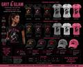 G&G Signature Contoured Tee - Strength Style You - 6 colors Black Gold Black Pink Black Red Heather Gray White Pink
