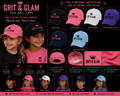 Grit & Glam Kids Ball Cap - 6 colorways adjustable fit