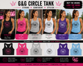 G&G Circle Tank - 6 colors Classic Black Hot Pink Heather Gray Clean White Royal Purple Light Blue